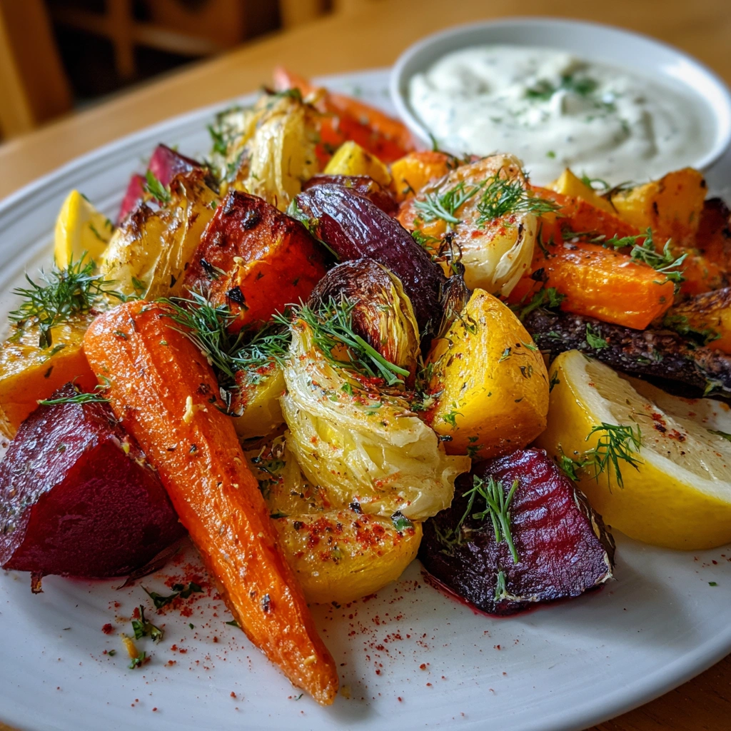 Ofengeröstetes Wintergemüse mit Dip: Ein Genuss für alle Sinne!