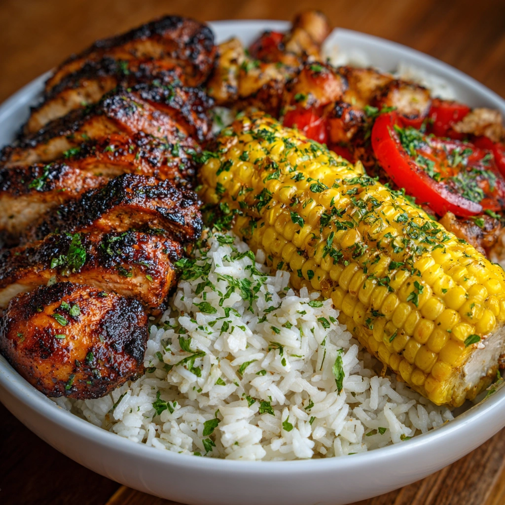 Aromatische Street-Corn-Hühnchen-Reisschüssel: Ein Geschmackserlebnis!