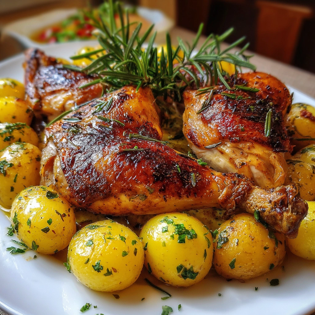 Hähnchen-Rosmarinkartoffel-Blech