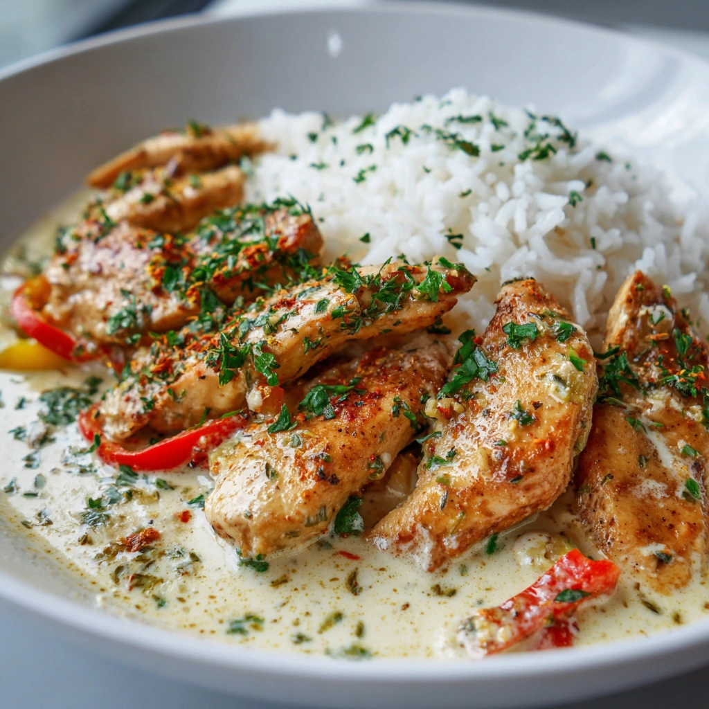 Hähnchenpfanne mit Kokosmilch