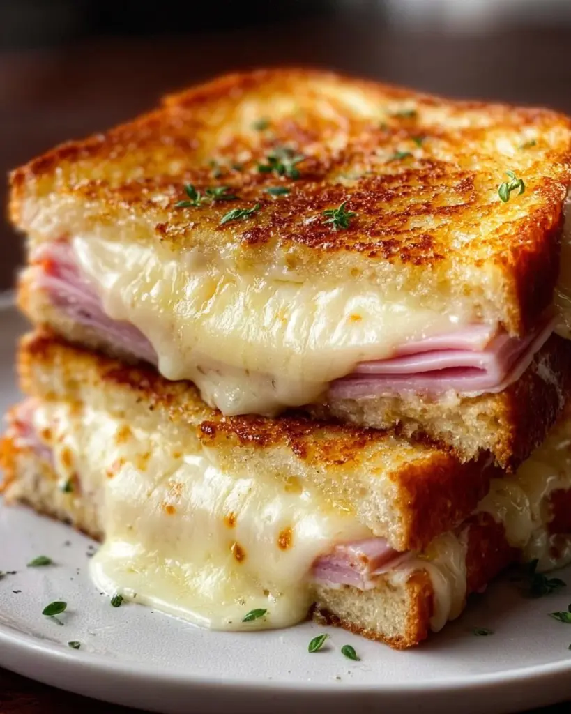 Leckeres Croque Monsieur Rezept mit Käse und Schinken, französische Spezialität.