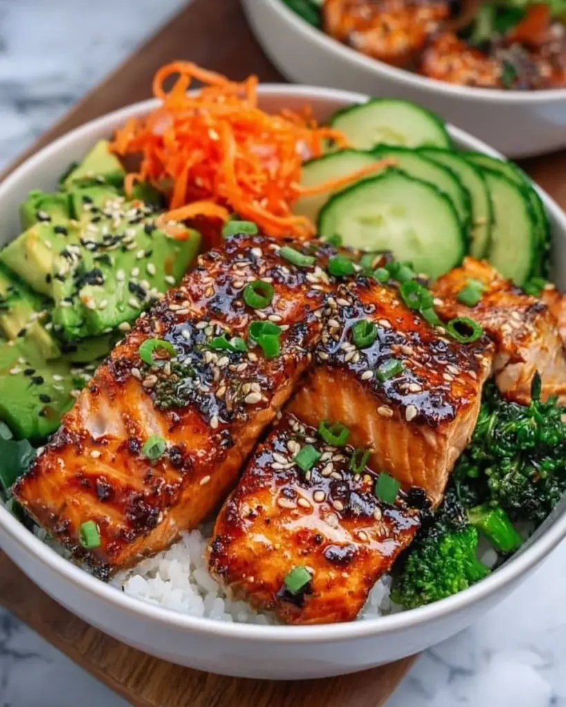Knusprige Lachs Bowls mit frischen Zutaten und gesunden Beilagen