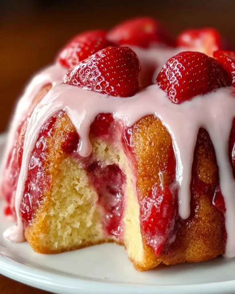Erdbeermilchshake-Gugelhupf - der süße Sommertraum in künstlerischer Szenerie