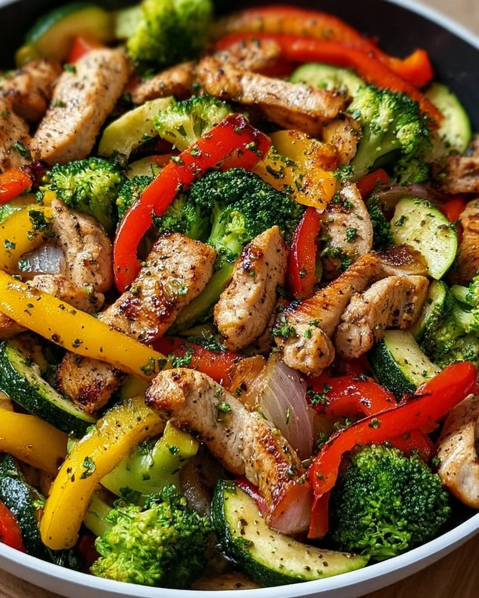 Low Carb Vegetable Stir-fry with Turkey Strips