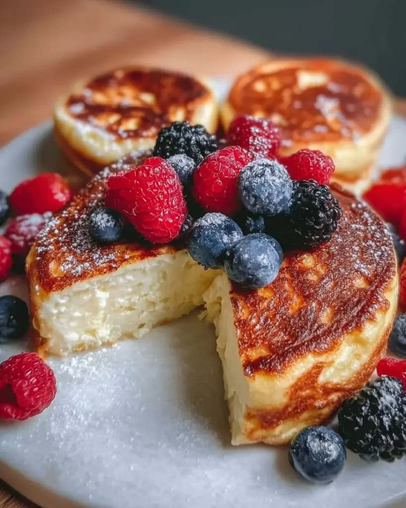 High Protein Quark Taler auf einem Teller, gesund und schnell zubereitet