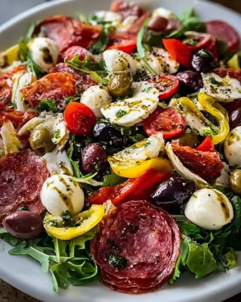 Blitzschneller italienischer Antipasto-Salat mit frischen Zutaten.