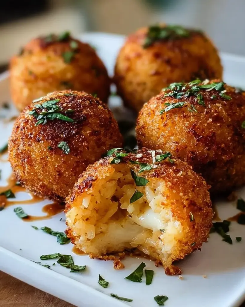 Gesunde gebackene Arancini auf einem Teller, ideal für jeden Anlass