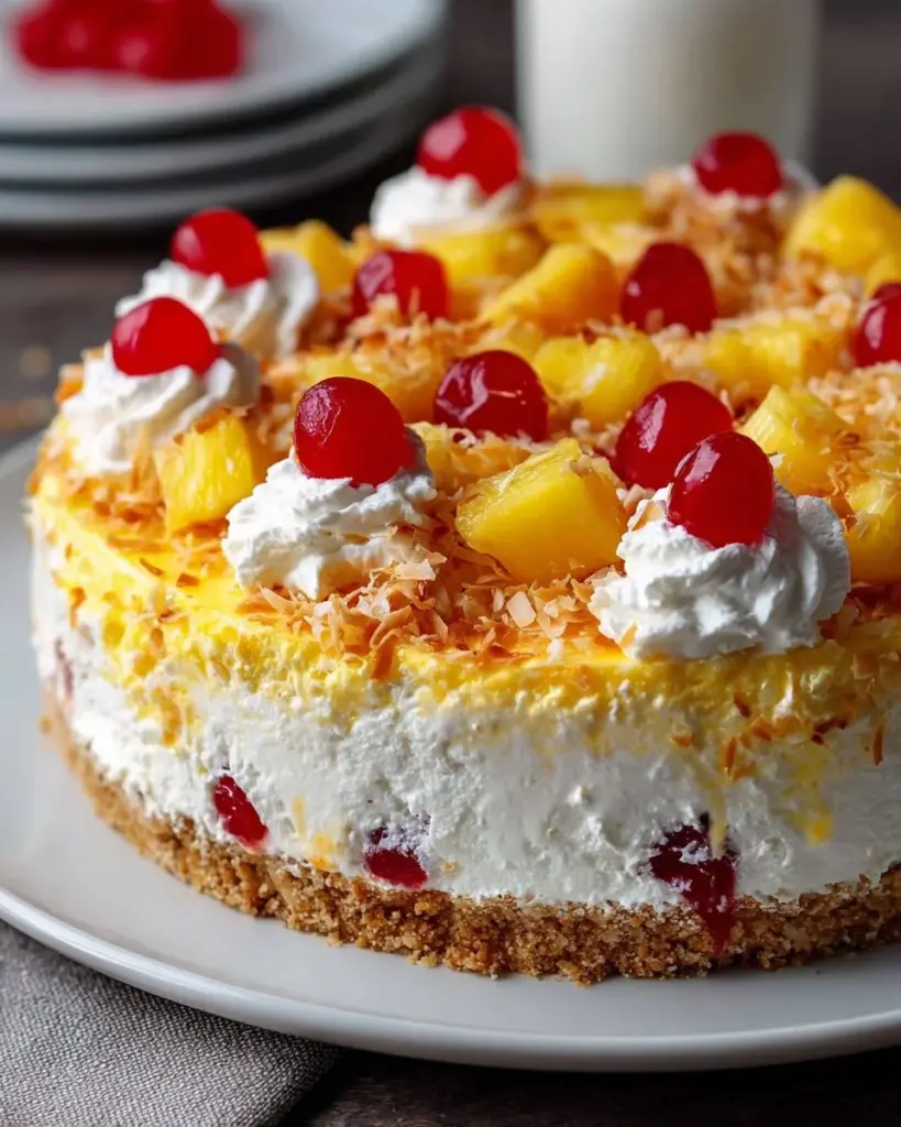 Hawaiianischer Käsekuchensalat mit tropischen Früchten und Cremigkeit