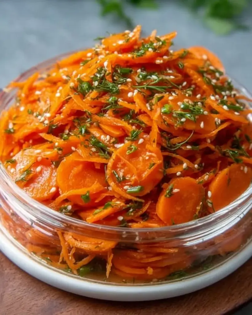 Koreanischer Karottensalat mit frischen Zutaten