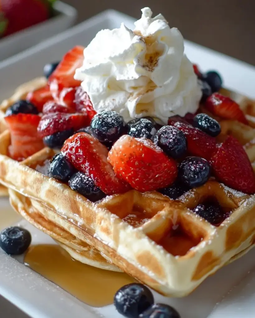 Proteinreiche Skyr-Waffeln auf einem Teller, ideal für gesunde Ernährung.