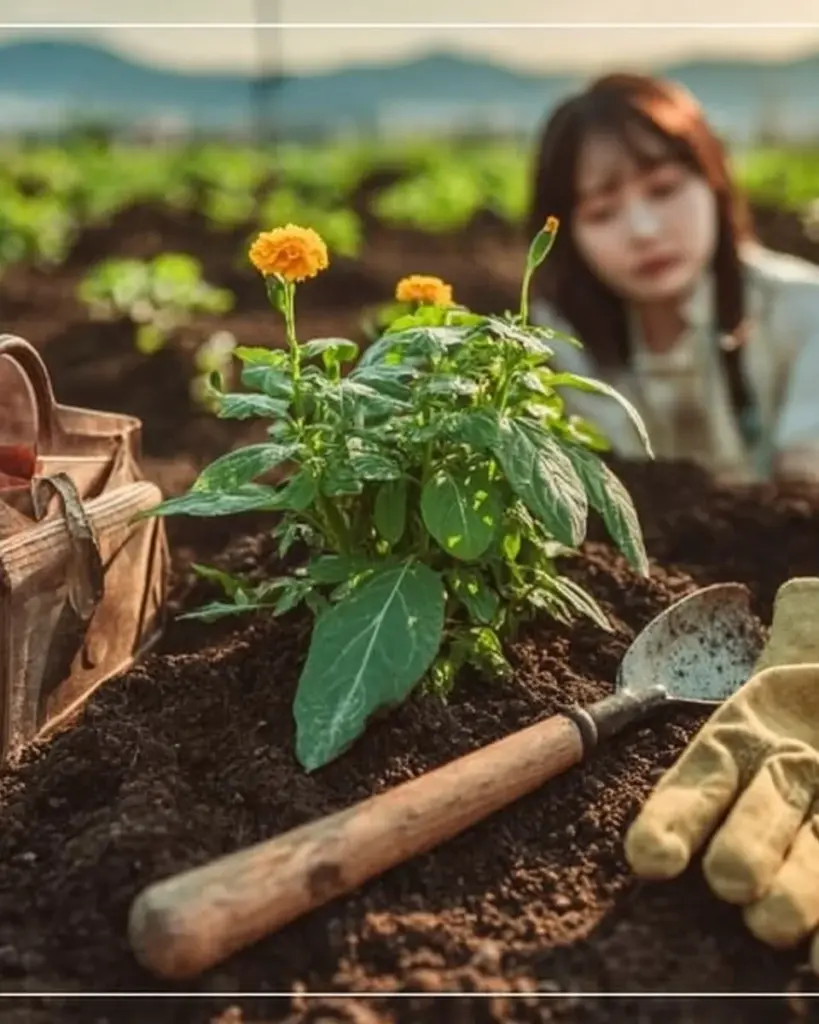 Gesunde Gurkenpflanzen im eigenen Garten, optimal gepflegt für eine reiche Ernte.