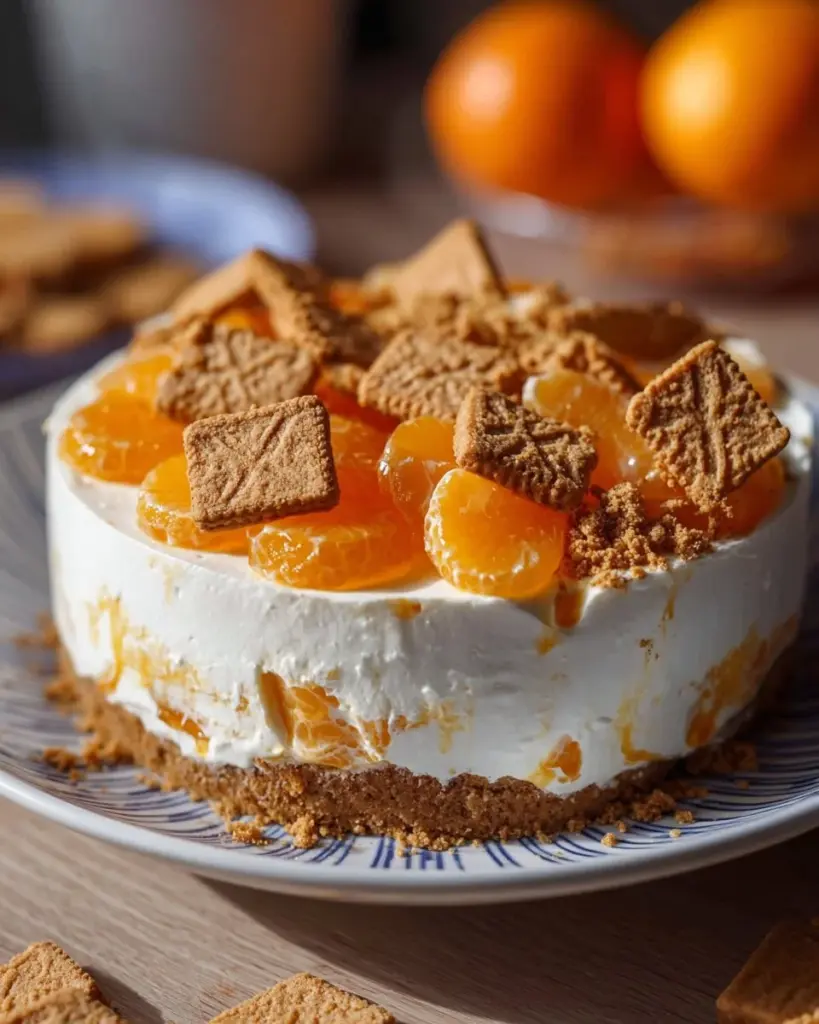 Leckere Spekulatius-Mandarinen-Quarkcreme im Dessertglas serviert