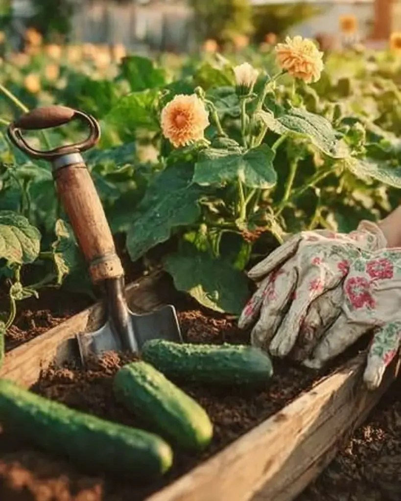 Gurkenpflanzen im Garten mit Tipps zum richtigen Wachsen