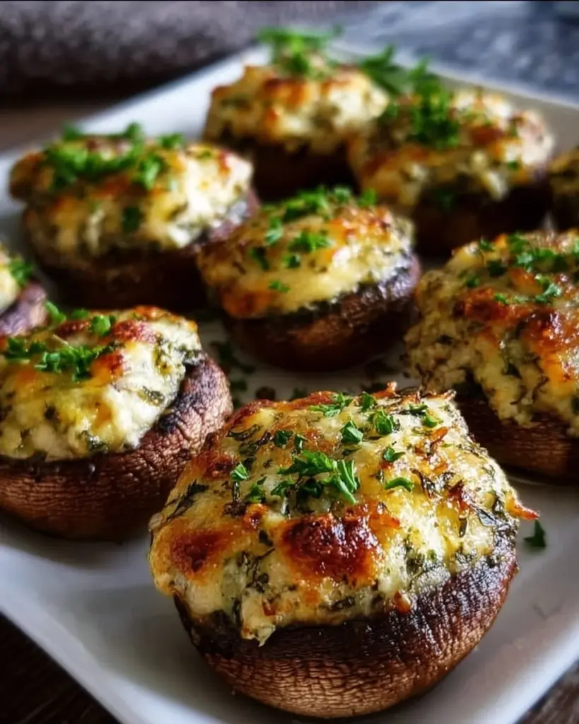 Leckere gefüllte Champignons vom Grill, ideal für Grillabende.