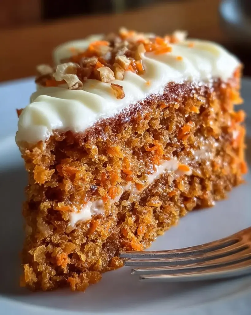 Haferflocken-Karottenkuchen auf einem Teller angerichtet