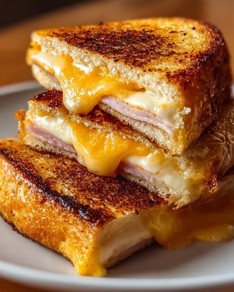 Hawaiian Roll Käsetoast mit geschmolzenem Käse auf einem Teller