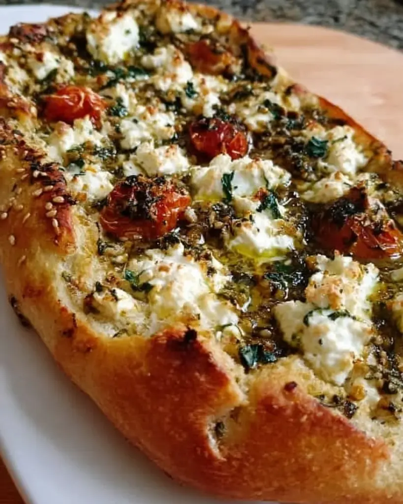 Hoher Protein Pide - gesundes Rezept für proteinreichen Snack
