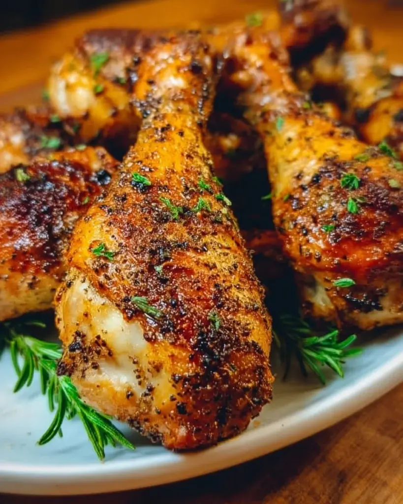 Knusprige Hähnchenkeulen frisch aus dem Ofen