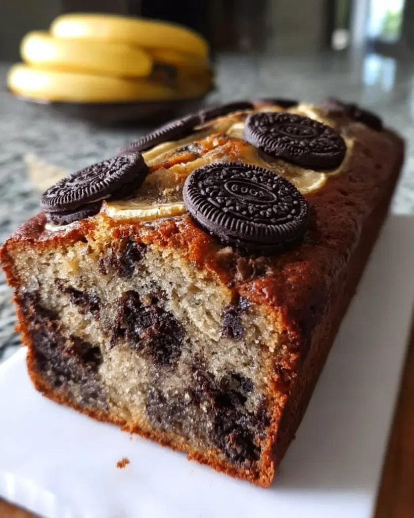 Oreo-Bananenbrot mit Bananen und Oreo-Keksen