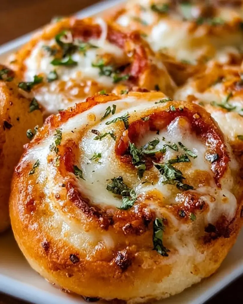 Köstliche schnelle Pizzaschnecken frisch aus dem Ofen