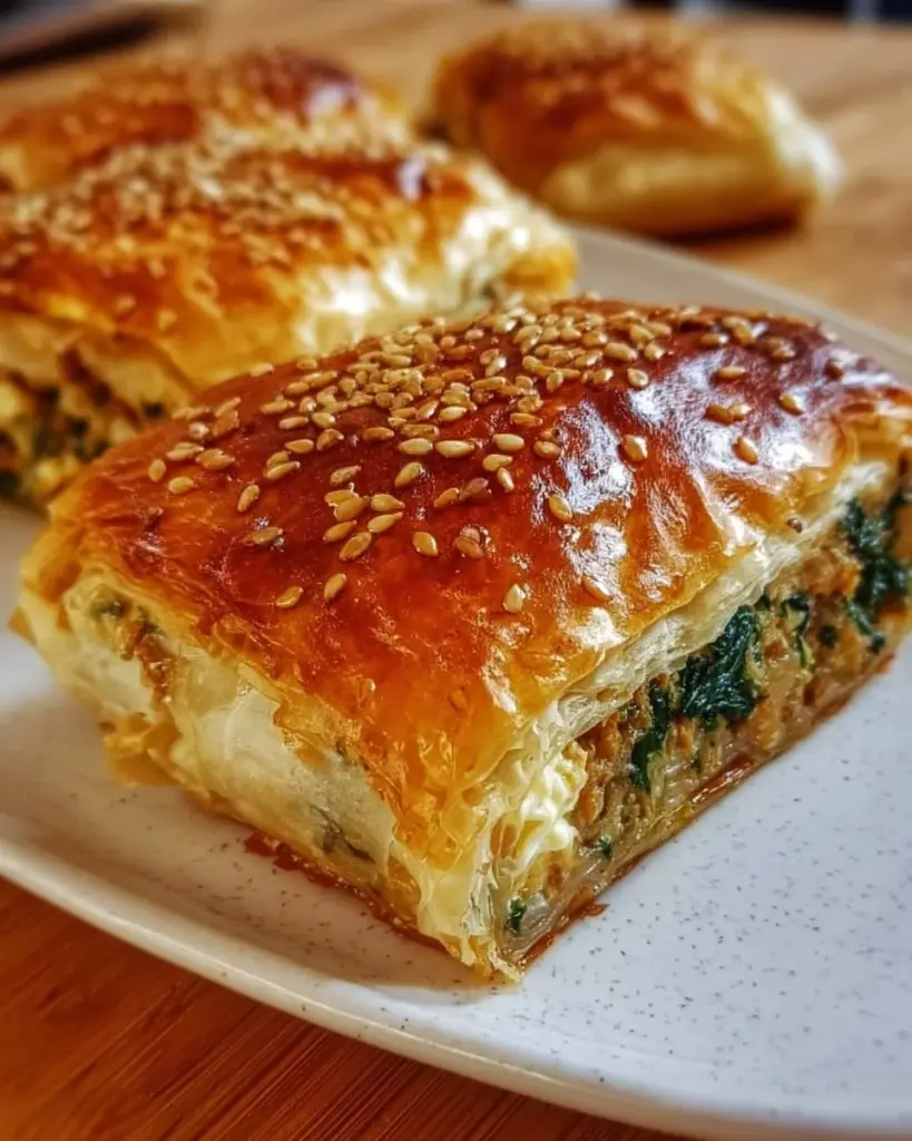 Schneller Börek aus der Heißluftfritteuse, goldbraun und knusprig serviert