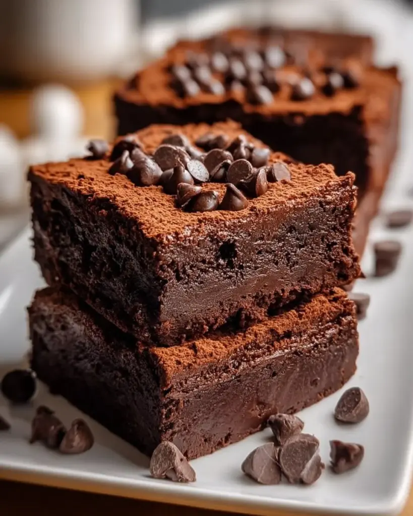 Cottage Cheese Brownies in einer Schüssel, frisch gebacken und proteinreich.