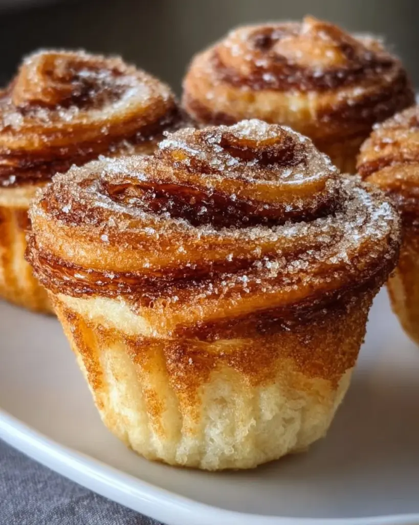 Crumplige Cruffins mit Zimt und Zucker auf einem Teller