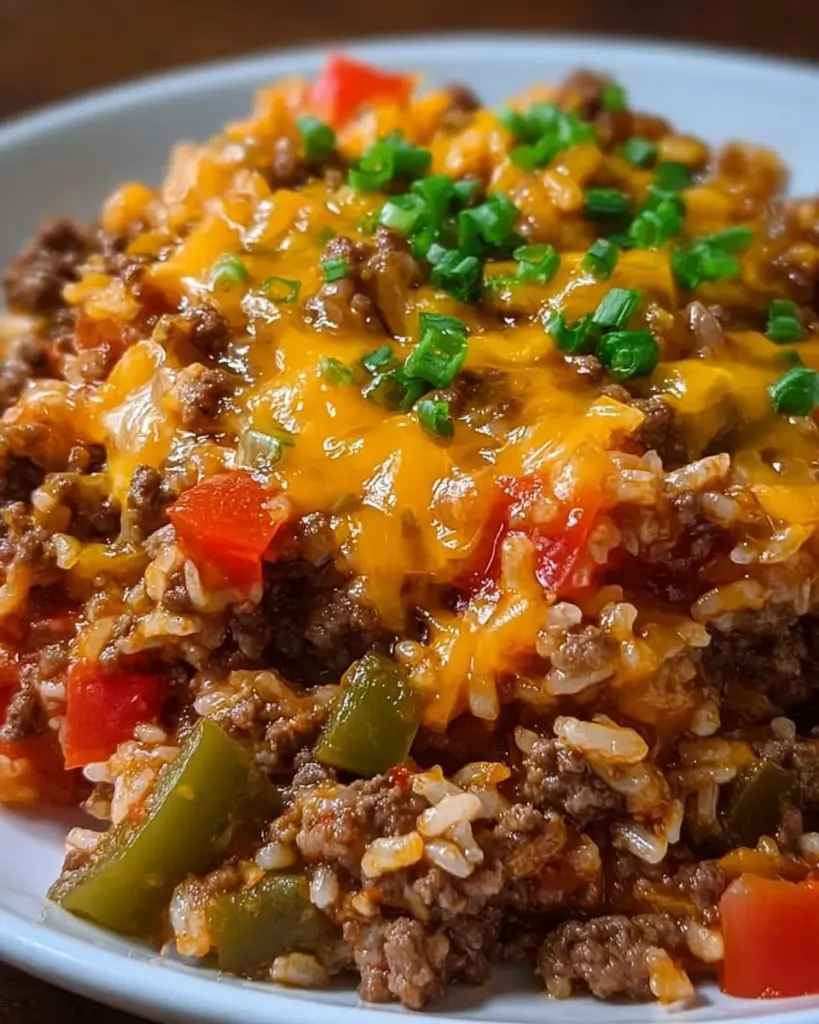 Käse-Taco mit Rindfleisch und Reis, ein herzhaftes Gericht
