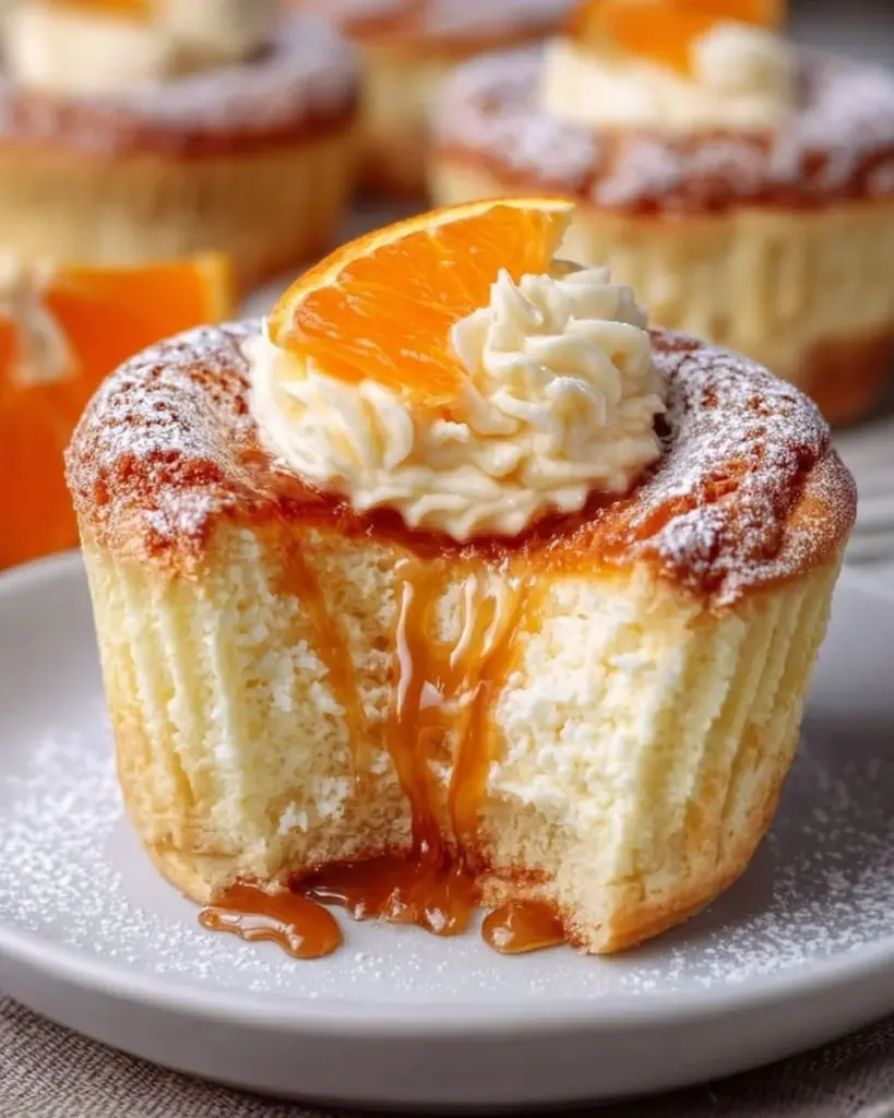 Frische Käsekuchen Muffins auf einem Teller, ideal für Dessertliebhaber.