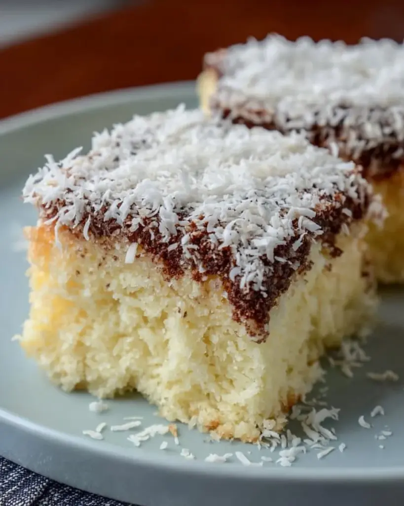 Delizioso Kokos Kuchen mit zarter Textur und intensivem Kokosgeschmack