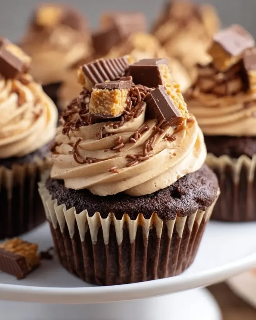 Reese's Erdnussbutter-Cupcakes mit Erdnussbutter-Topping