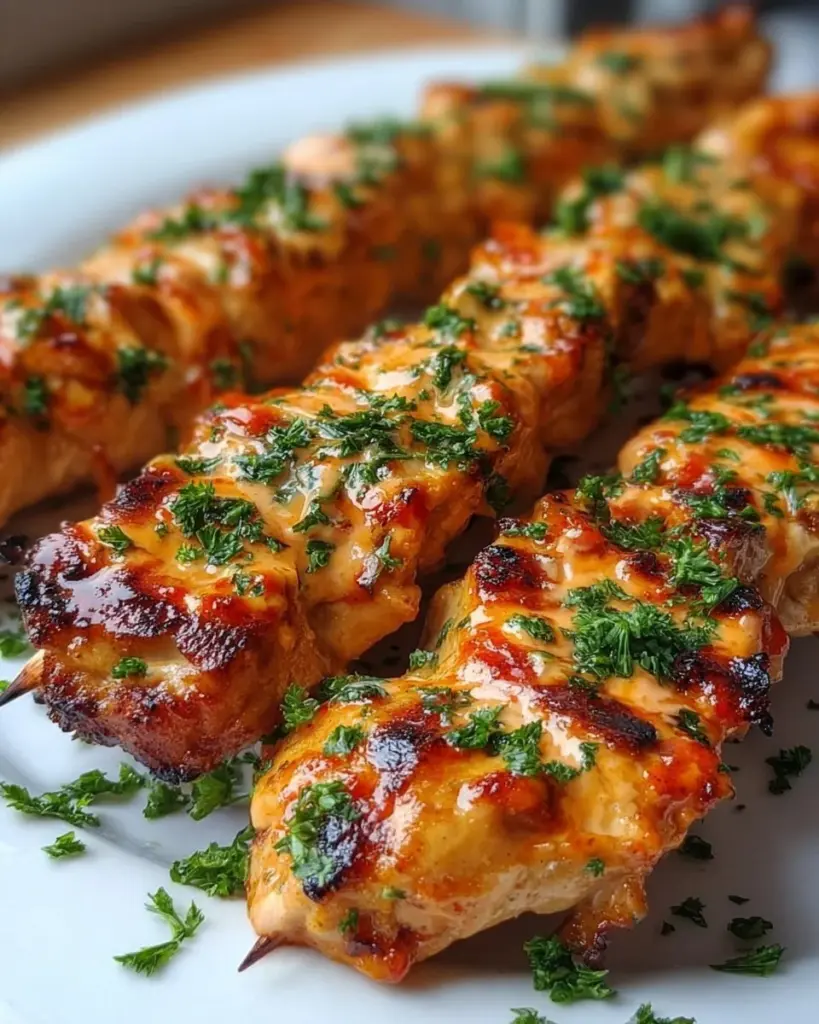 Saftige Hähnchenspieße auf dem Grill