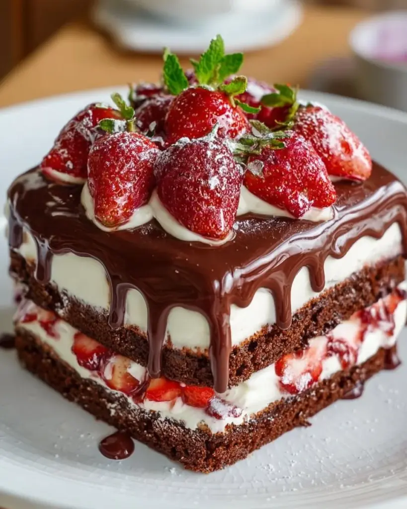 Delicious Yogurette-Torte with chocolate and fruity yogurt flavors