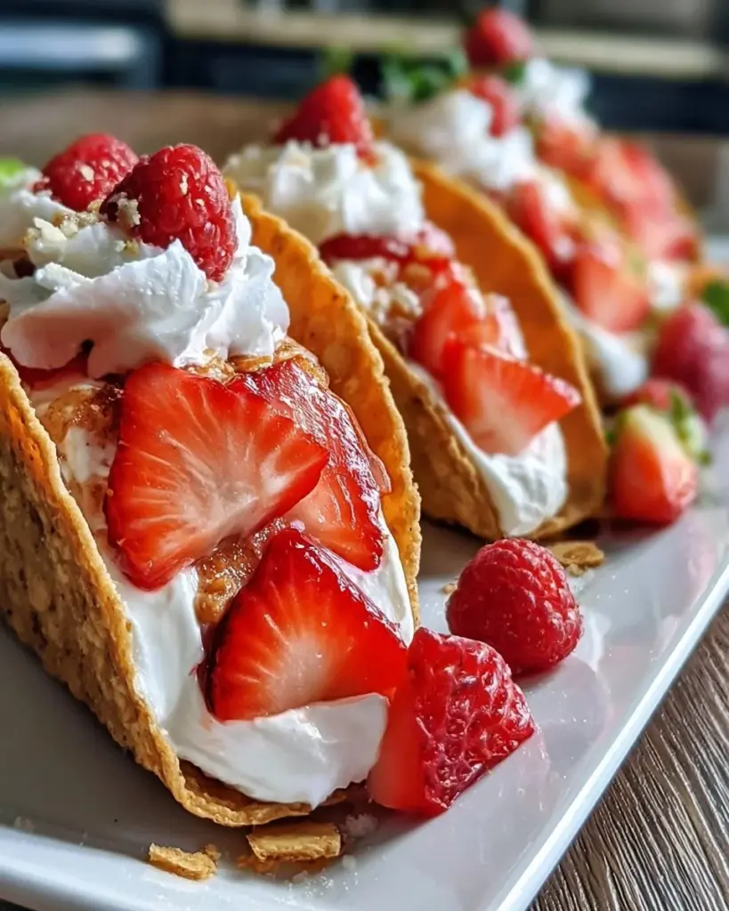 Crunch Käsekuchen Tacos mit frischen Zutaten und knuspriger Kruste