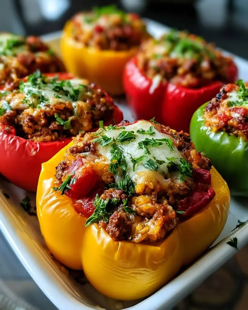 Gefüllte Paprika aus dem Airfryer, gesund und köstlich zubereitet.