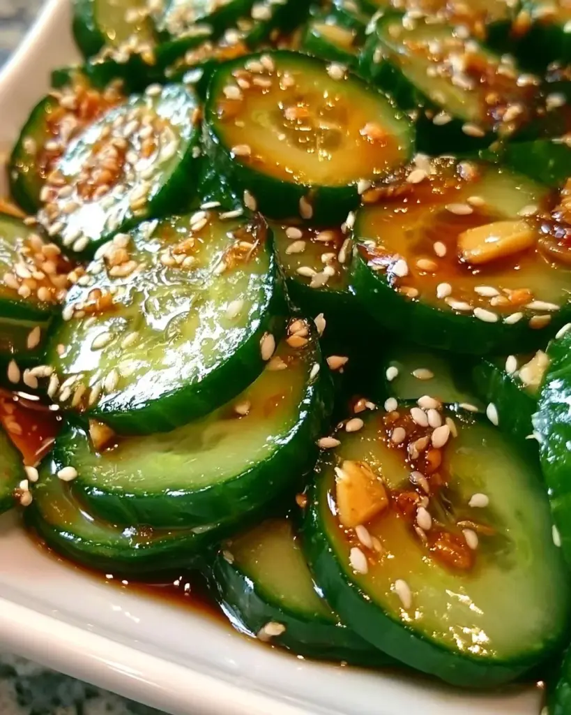 Frischer Sushi-Gurkensalat mit Gurken, Nori und Sesam