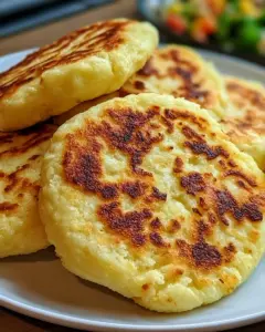 Keto Arepas mit frischen Zutaten auf einem Teller serviert