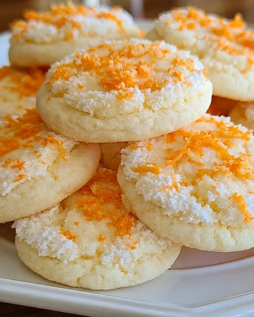 Leckere Orange-Cremesicle-Zuckerplätzchen auf einem Teller
